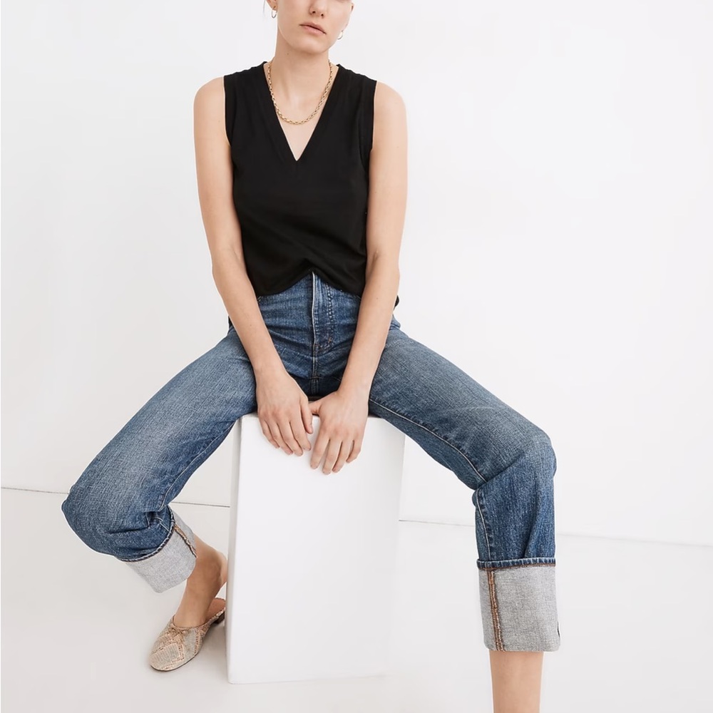 Madewell black Whisper Cotton V-Neck Tank - Picture 2 of 6
